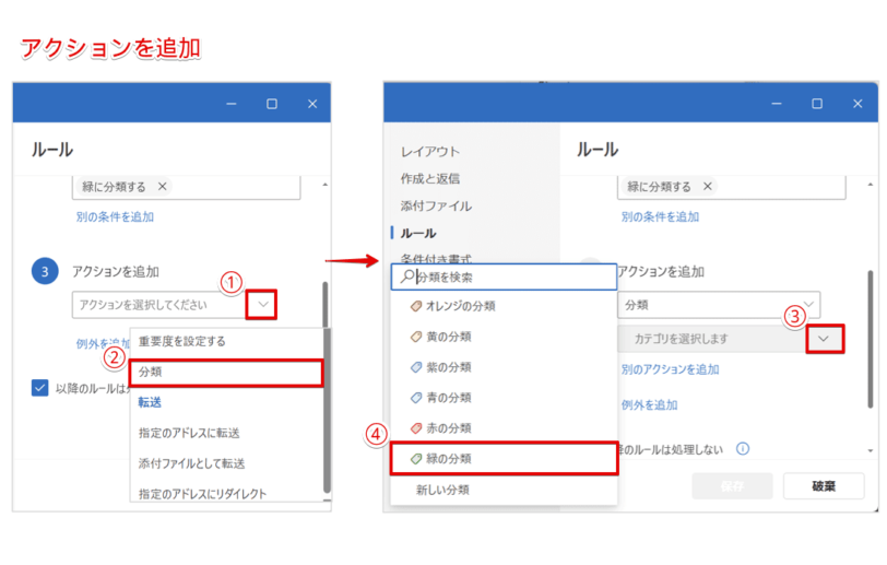 アクションを追加