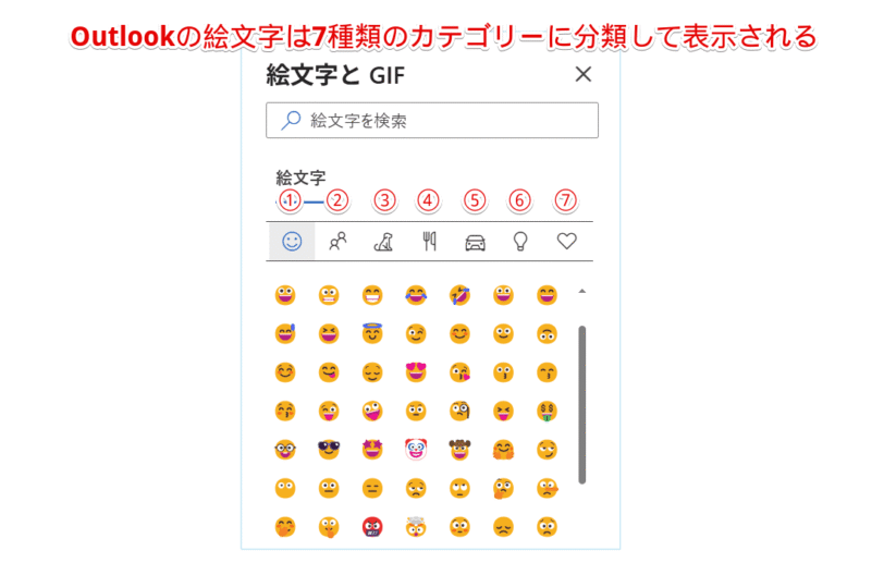 Outlookの絵文字
