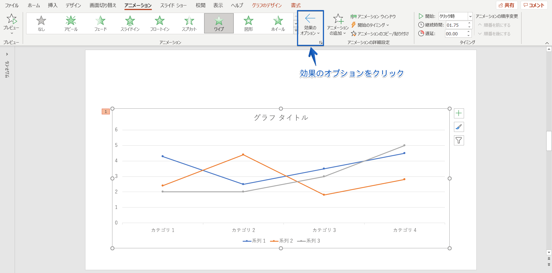 パワーポイントのグラフにアニメーションを設定 ひとつずつ表示する簡単手順を紹介