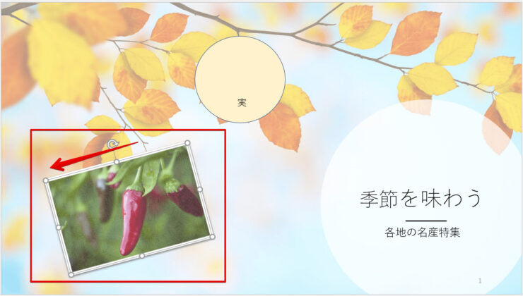 オブジェクトを左に回転する