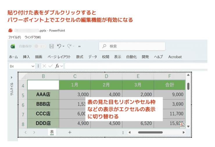 エクセルの編集機能が有効になる