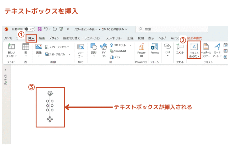 テキストボックスの挿入