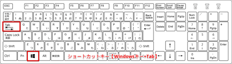 ショートカットキー【Windowsキー+Tab】