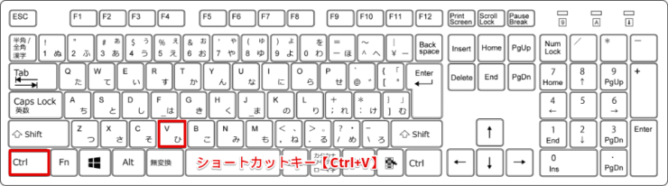 ショートカットキー【Ctrl+V】