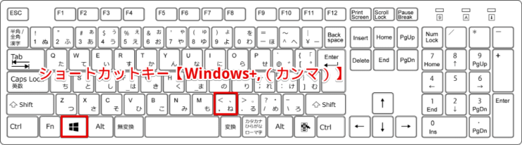 ショートカットキー【Windows+,（カンマ）】