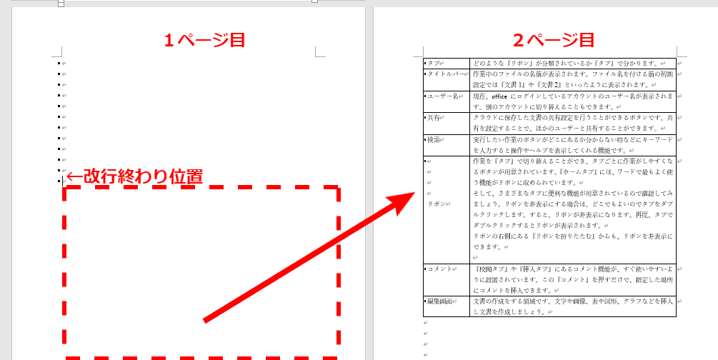 ワードの表を 改ページ する方法 しない方法を徹底解説