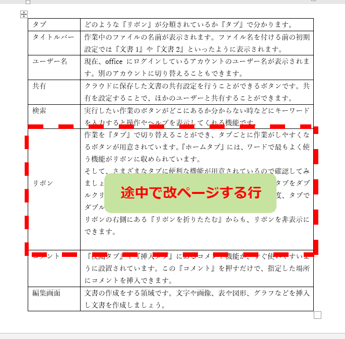 ワードの表を 改ページ する方法 しない方法を徹底解説