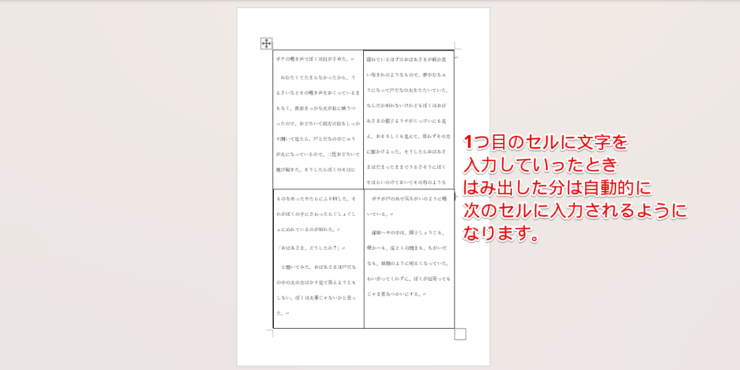 4つのテキストボックスに順番に文字が入力できるようになる