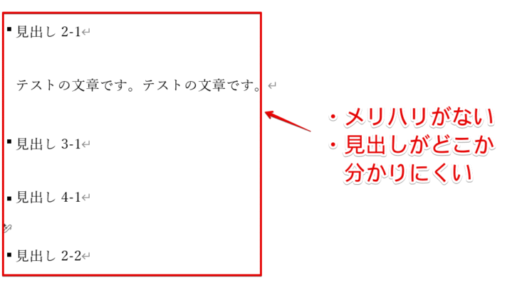 メリハリがなく見にくい