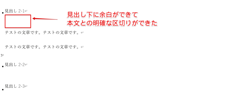 余白を作ることで見やすさがアップした