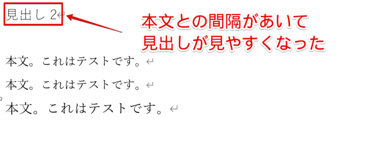 見出しと本文の区別がつきやすくなった