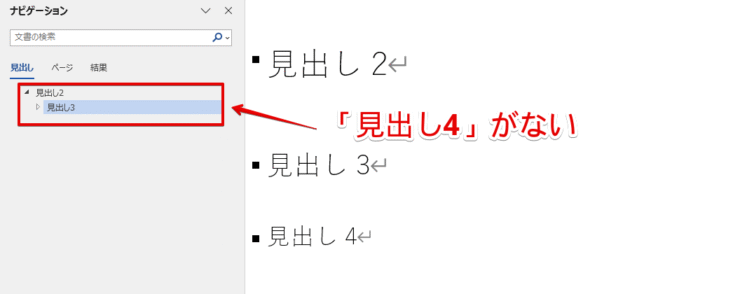 見出し4が表示されていない