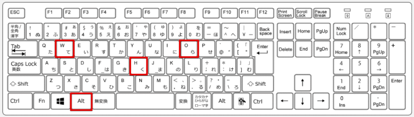 アクセスキー【alt-h-o-w】
