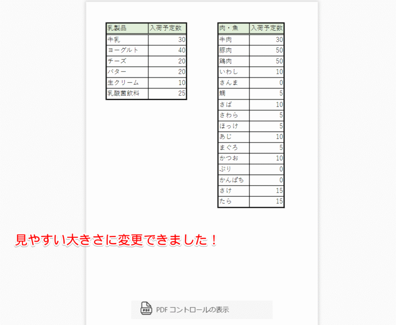 大きさを変更してPDF化