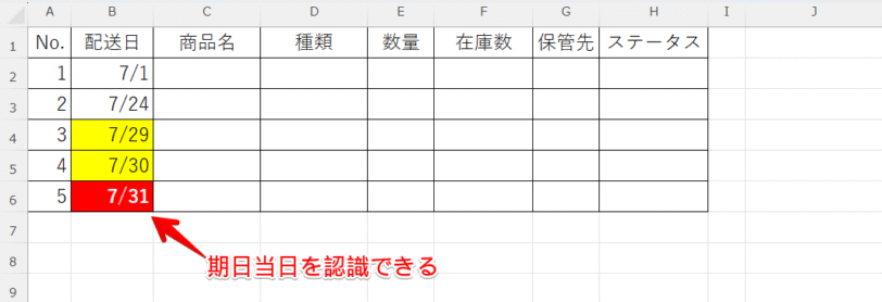 セルの背景色と文字を設定