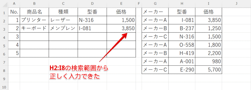 絶対参照で正しく入力