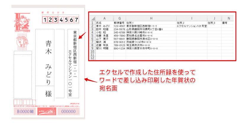 ワードを使って宛名印刷をする