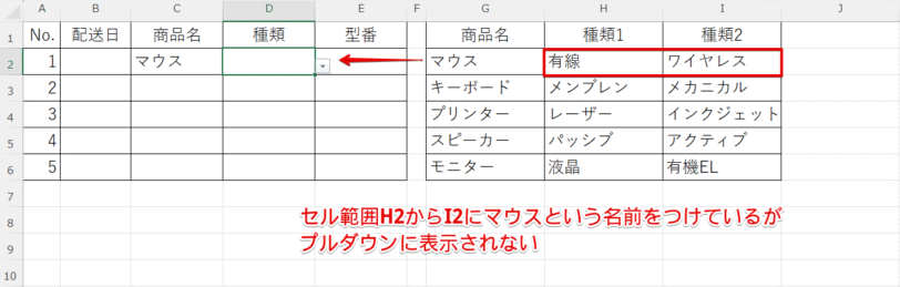 選択肢が出てこない
