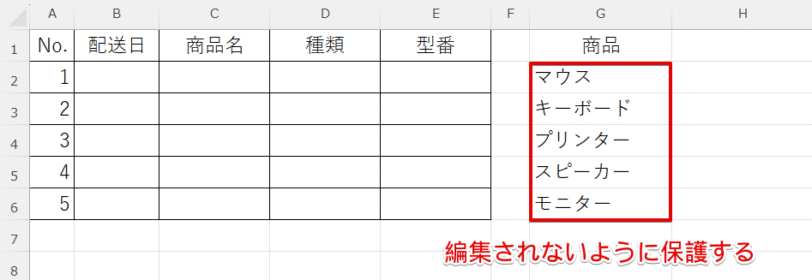 元リストを保護する