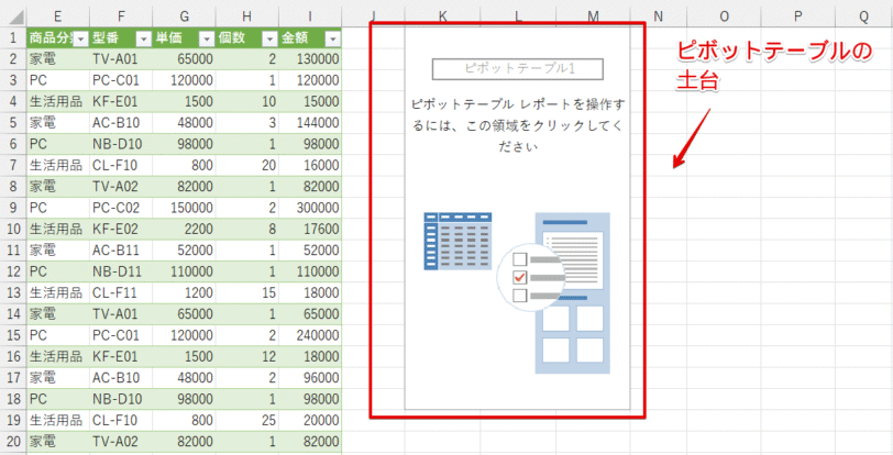 土台だけが表示された