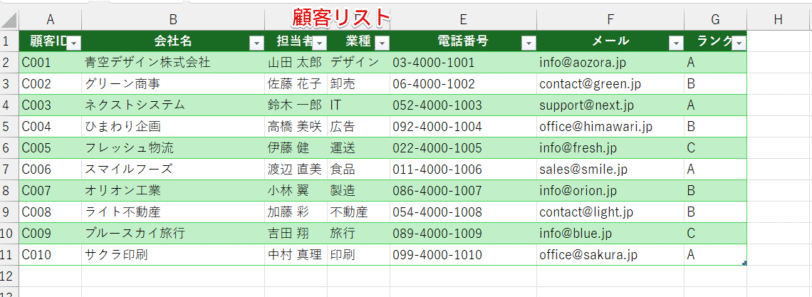 顧客リスト